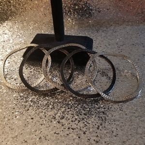 Black and Silver Bangle Set